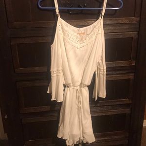 Off the shoulder white romper